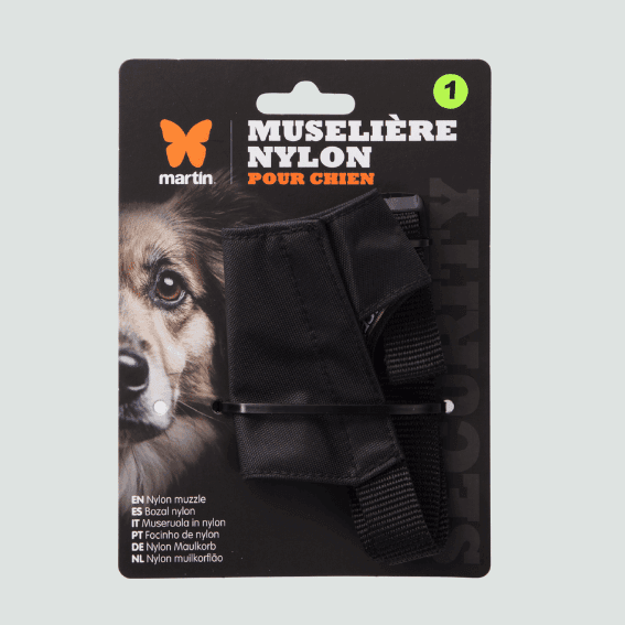 Kaganiec nylonowy dla psa czarny rozmiar 1