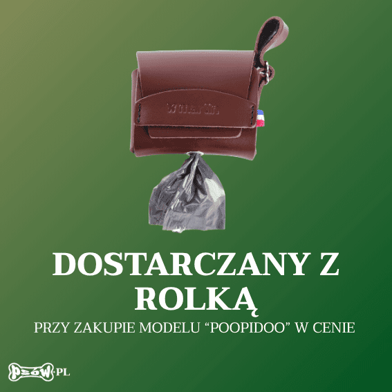 opis Dozownik skórzany na woreczki dla psa Poopidoo