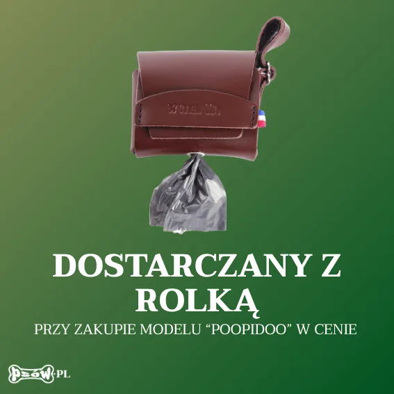 opis Dozownik skórzany na woreczki dla psa Poopidoo
