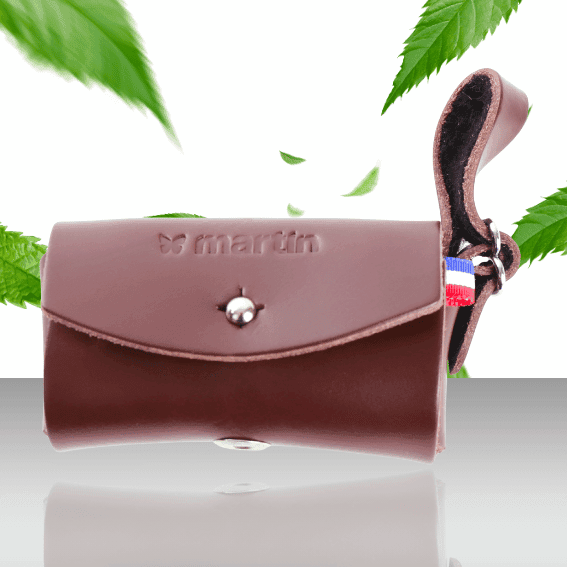 Dozownik skórzany na woreczki dla psa Poopi brazowy 2