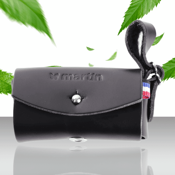 Dozownik skórzany na woreczki dla psa Poopi czarny 2