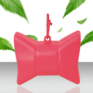 Dozownik na woreczki dla psa muszki rozowy 2