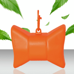 Dozownik na woreczki dla psa muszki pomaranczowy 2