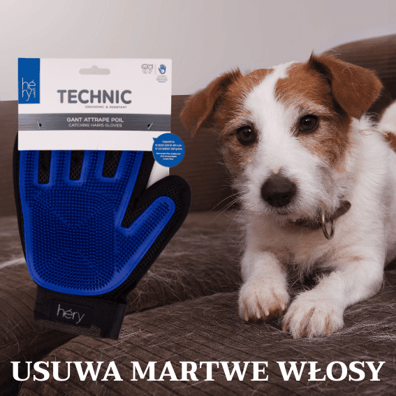 Rękawica do usuwania sierści psa Technic Héry z psem