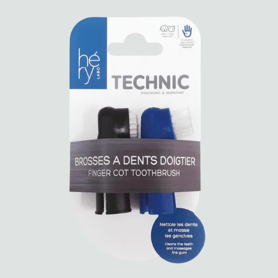 Szczoteczka do zębów dla psa nakładana na palec 2 sztuki Technic Héry