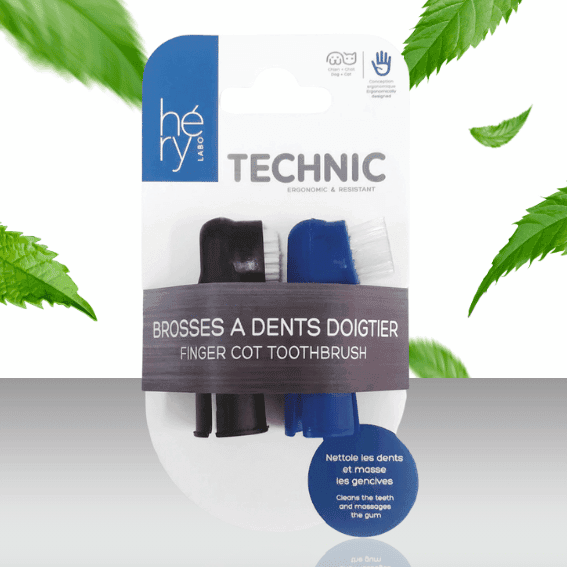 Szczoteczka do zębów dla psa nakładana na palec 2 sztuki Technic Héry 2