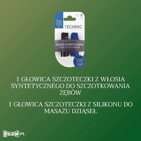 opis Szczoteczka do zębów dla psa nakładana na palec 2 sztuki Technic Héry