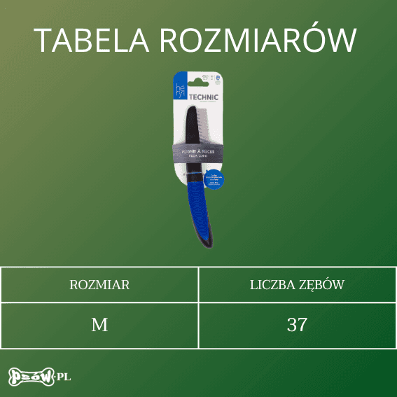 tabela rozmiarow Grzebień do pielęgnacji dla psa Technic Héry