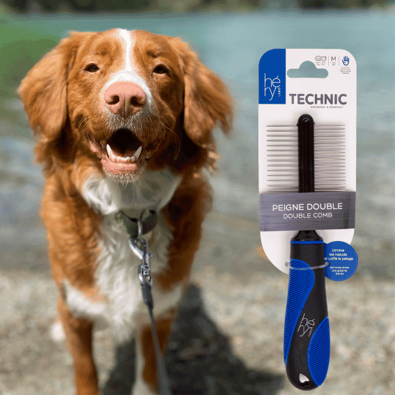 Grzebień dwustronny dla psa Technic Héry z psem