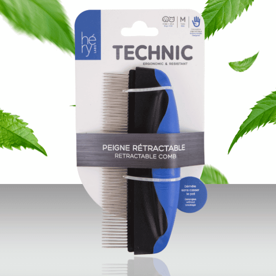 Grzebień Maxi z obrotowymi ząbkami dla psa Technic Héry 2