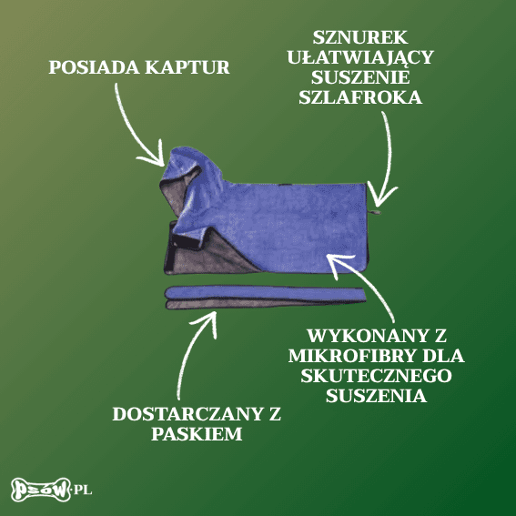 opis Szlafrok z mikrofibry dla psa Héry