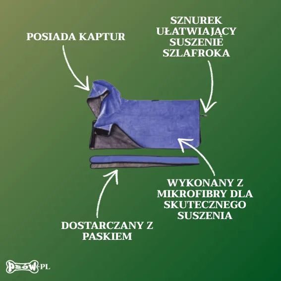 opis Szlafrok z mikrofibry dla psa Héry