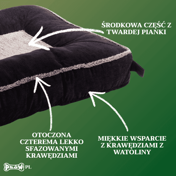 opis Materac dla psa z grubymi brzegami Doudouzen szary