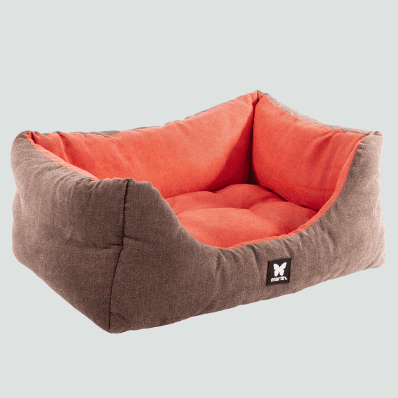 Legowisko z zamszu dla psa Domino brązowo-pomarańczowy 3