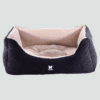 Legowisko z zamszu dla psa Domino czarno-beżowy