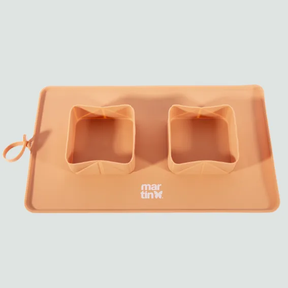 Składana mata z miskami 2 w 1 pomarańczowa