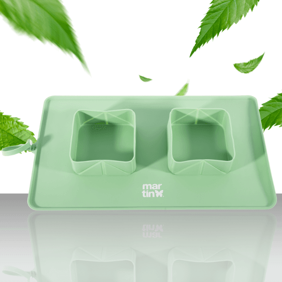 Składana mata z miskami 2 w 1 zielona 2