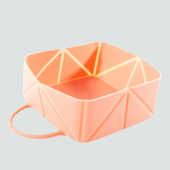 Silikonowa miska składana dla psa różowa