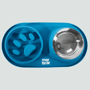 Miska ze stali nierdzewnej dla psa Slow feeder niebieska