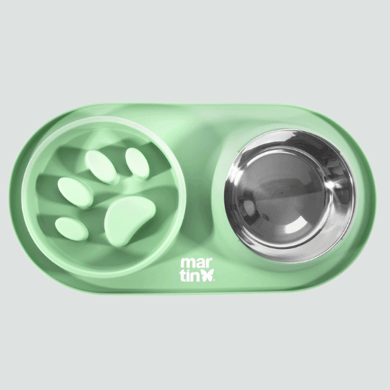 Miska ze stali nierdzewnej dla psa Slow feeder zielona