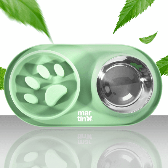 Miska ze stali nierdzewnej dla psa Slow feeder zielona 2