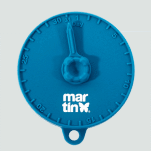 Pokrywka do karmy dla psa z obrotowym znacznikiem daty niebieska