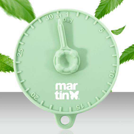 Pokrywka do karmy dla psa z obrotowym znacznikiem daty zielona 2