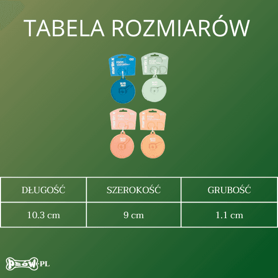 tabela rozmiarow Pokrywka do karmy dla psa z obrotowym znacznikiem daty