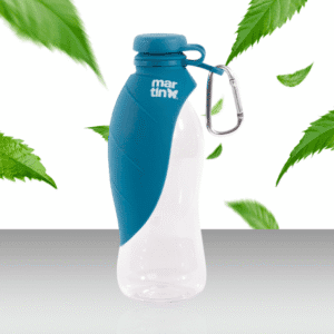 Butelka na wodę dla psa z silikonu 2w1 niebieska 2