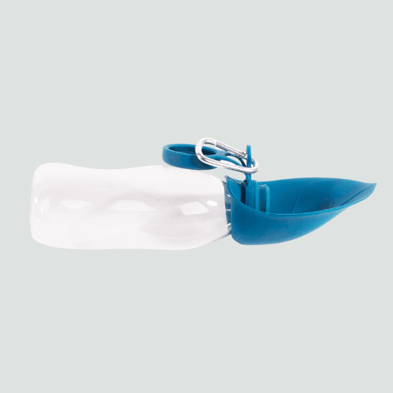 Butelka na wodę dla psa z silikonu 2w1 niebieska 4