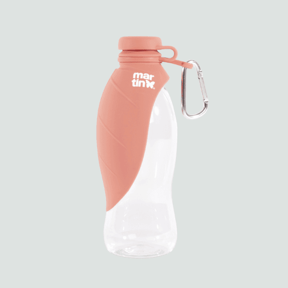Butelka na wodę dla psa z silikonu 2w1 różowa