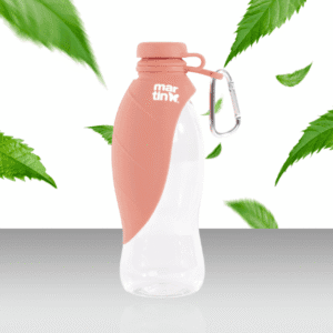 Butelka na wodę dla psa z silikonu 2w1 różowa 2