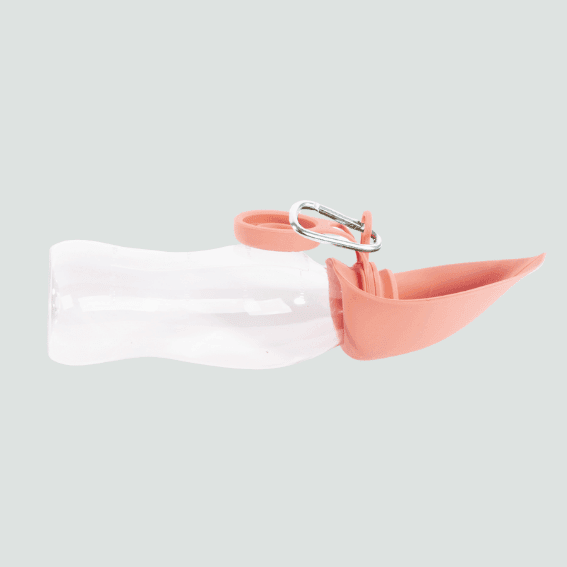 Butelka na wodę dla psa z silikonu 2w1 różowa 4