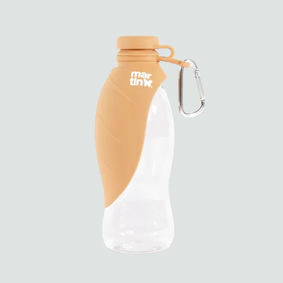 Butelka na wodę dla psa z silikonu 2w1 żółta