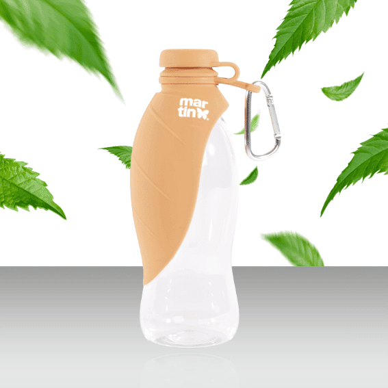 Butelka na wodę dla psa z silikonu 2w1 żółta 2