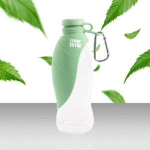 Butelka na wodę dla psa z silikonu 2w1 zielona 2