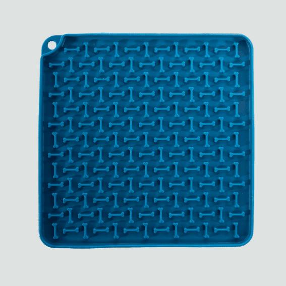 Mata do lizania z silikonu kwadratowa niebieska